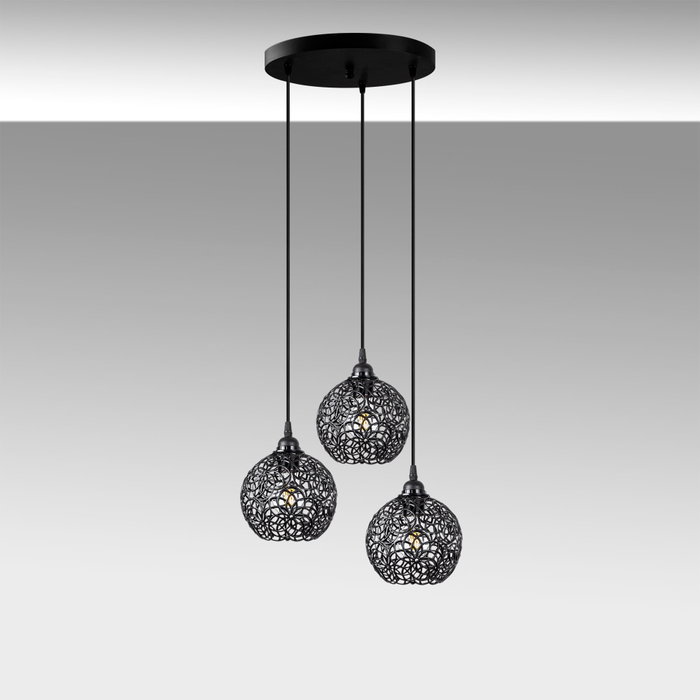 Opviq Lámpara de Araña de Metal Negro con Altura Ajustable Opviq Lámpara de Araña de Metal Negro con Altura Ajustable
